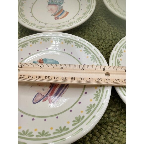 Topsy Turvy Plates Set Of 4 6.25" Pfaltzgraff The Circle Of Kindness Porcelain - Picture 3 of 11